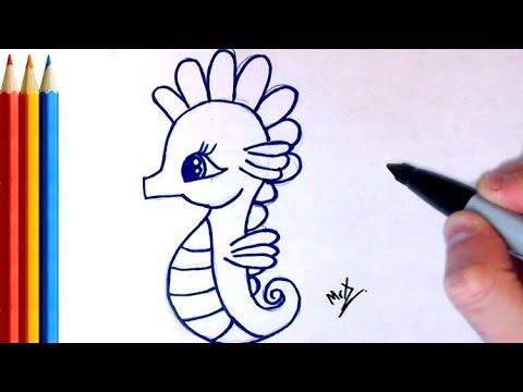 480x360 How To Draw Cute Seahorse - Cute Seahorse Drawing