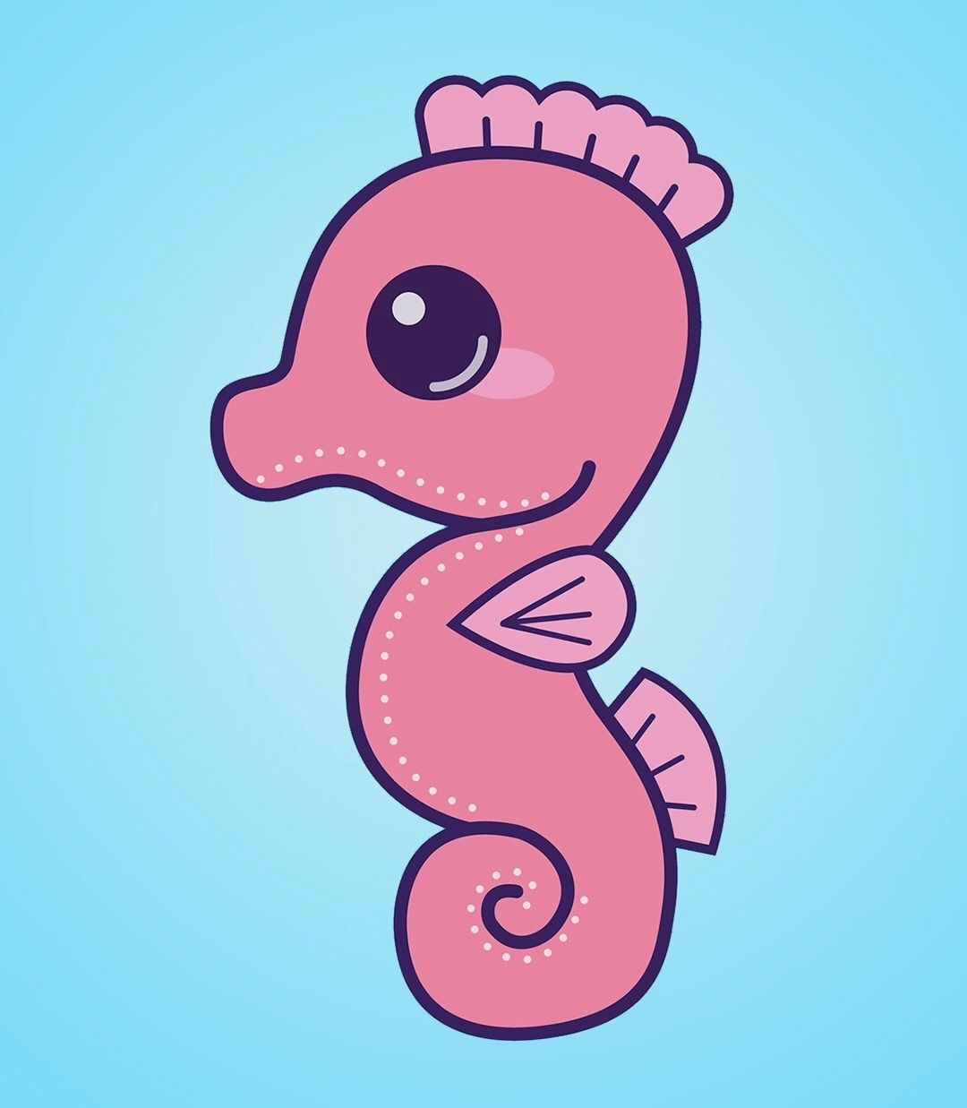 1080x1237 Seahorse Drawings In Cute Kawaii Drawings, Cute Drawings - Cute Seahorse Drawing