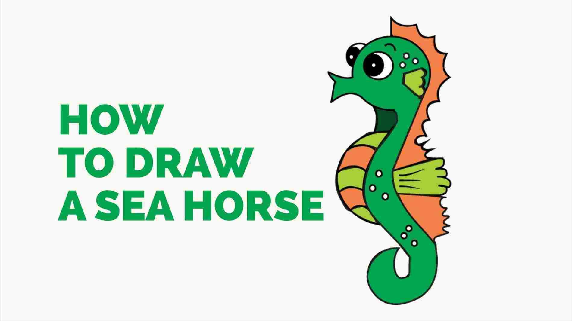 1899x1068 Free Rhshutterstockcom Vector Seahorse Cartoon Drawing Cute - Cute Seahorse Drawing
