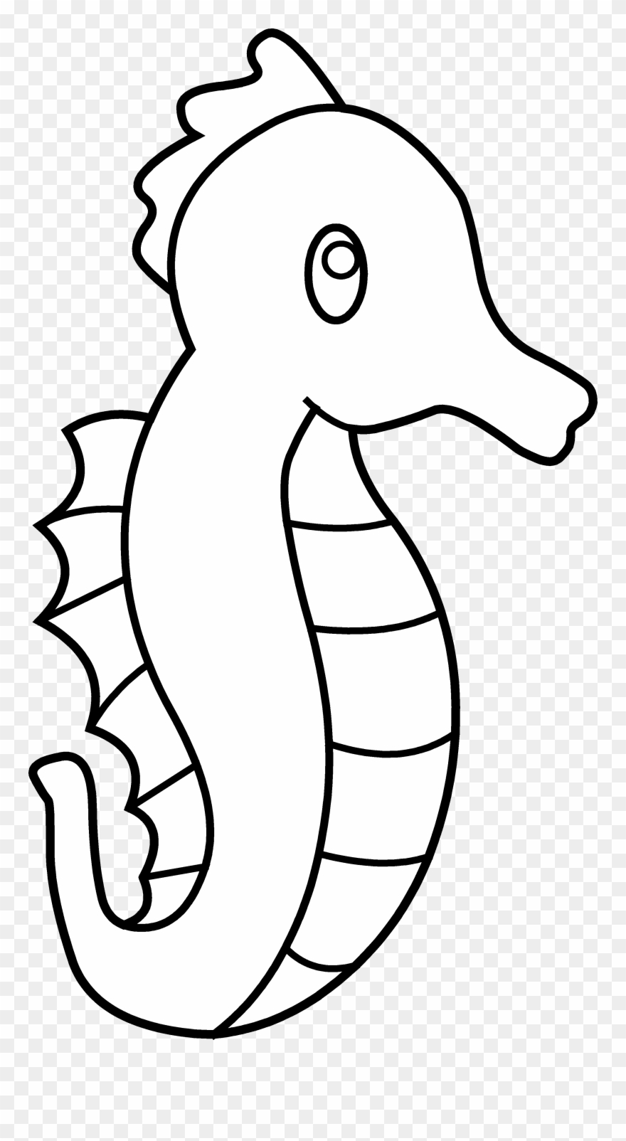880x1604 Cute Seahorse Line Art - Cute Seahorse Drawing