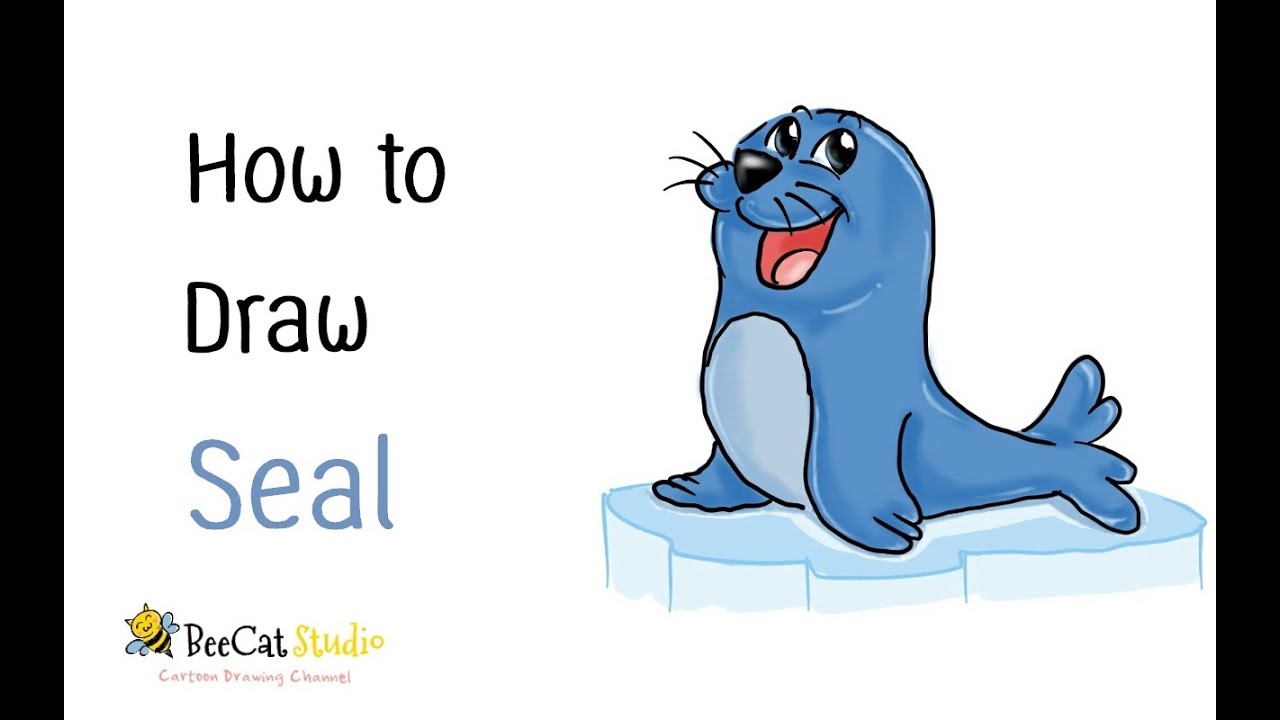 1280x720 How To Draw A Cute Cartoon Seal - Cute Seal Drawing