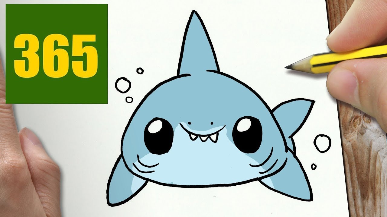 1280x720 How To Draw A Shark Cute, Easy Step - Cute Shark Drawing
