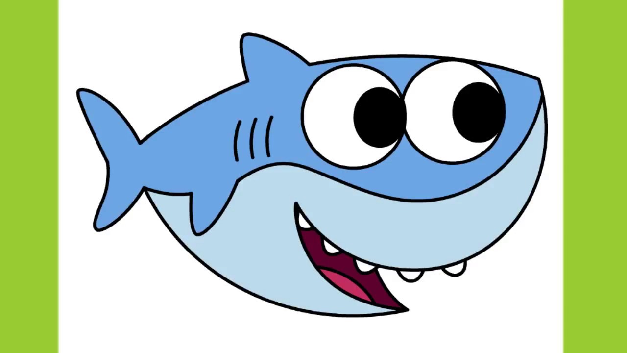 1280x720 How To Draw A Baby Shark Cute And Easy - Cute Shark Drawing