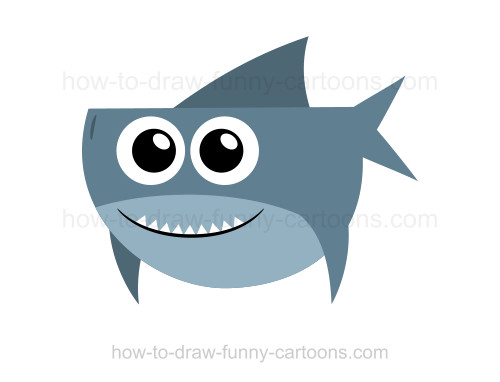 500x382 How To Draw A Shark - Cute Shark Drawing