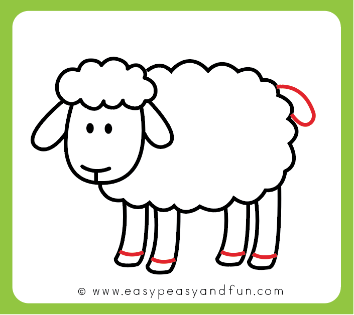 705x628 How To Draw A Sheep - Cute Sheep Drawing