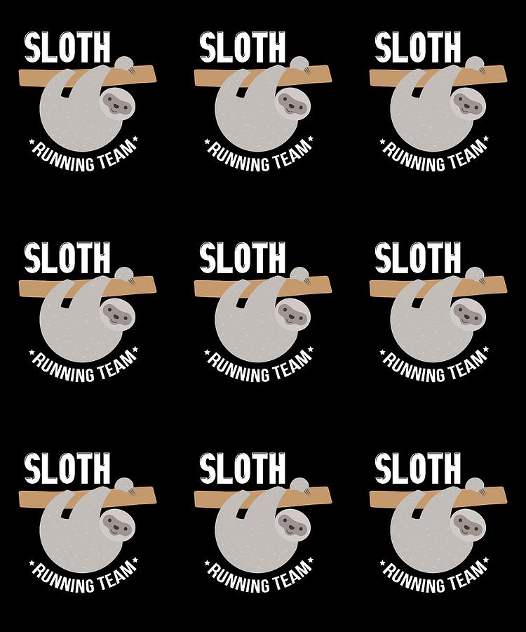 750x900 cute sloth running team tile pattern drawing - Cute Sloth Drawing