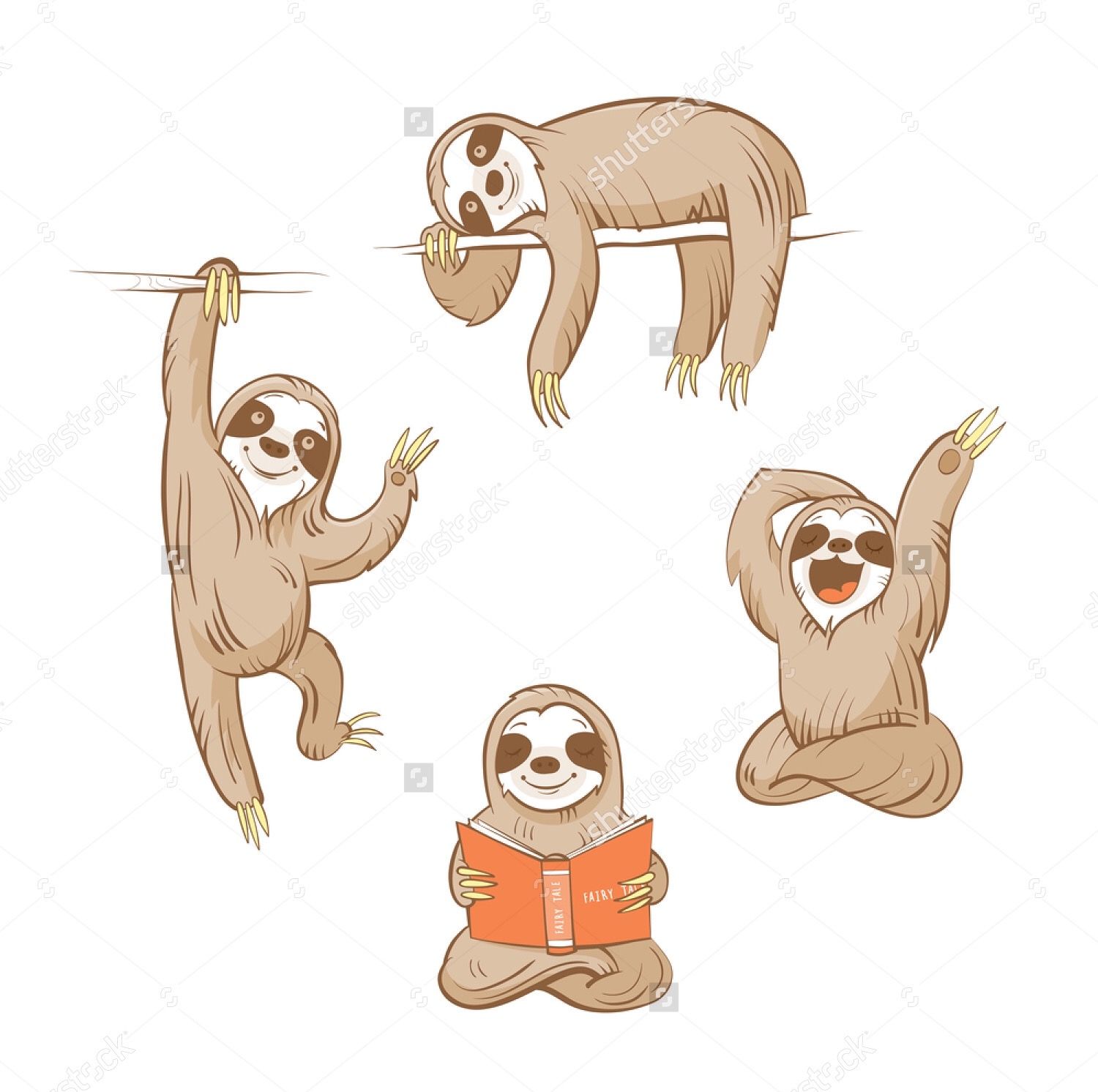 1500x1492 sloths - Cute Sloth Drawing