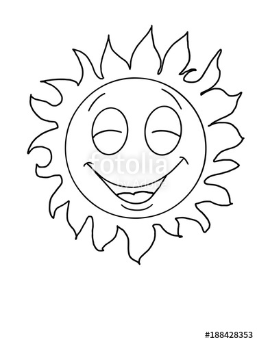 375x500 Cute Sun Smiling And Happy Illustration Drawing Cartoon And White - Cute Smile Drawing
