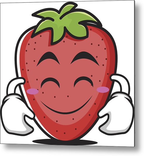 493x535 Cute Smile Strawberry Cartoon Character Vector Illustration Metal - Cute Smile Drawing