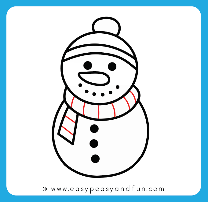 681x660 How To Draw A Snowman - Cute Snowman Drawing