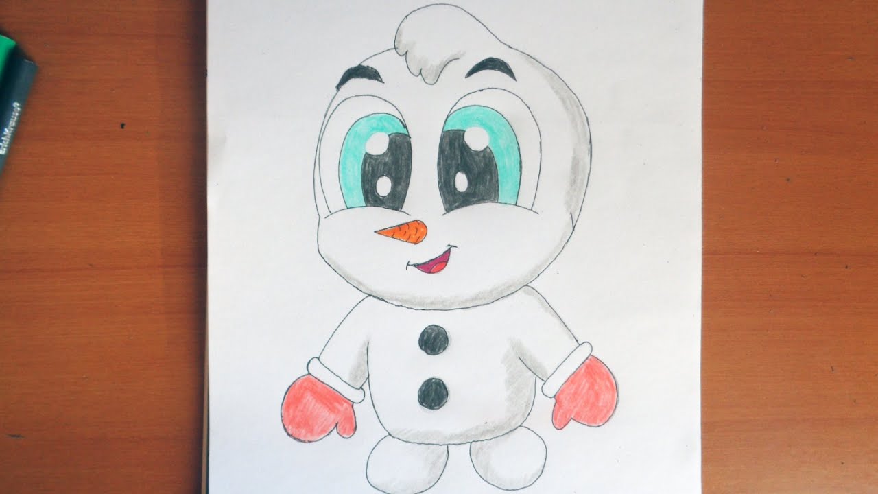 1280x720 How To Draw Cute Snowman, Christmas Stuff, Pictures - Cute Snowman Drawing