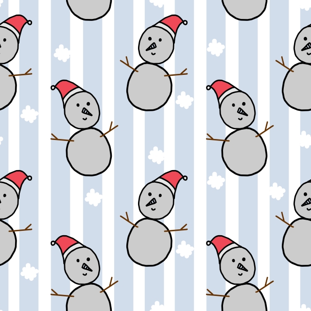 640x640 Cute Snowman Drawing Pattern For Christmas Winter Style Vector - Cute Snowman Drawing