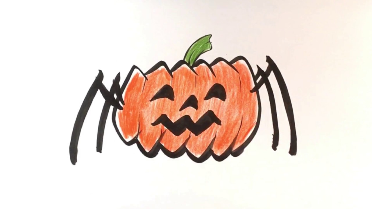 1280x720 How To Draw Pumpkin Spider - Cute Spider Drawing