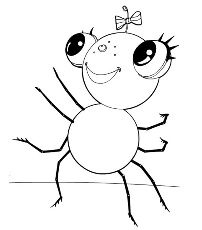 650x741 Spider Shape Template - Cute Spider Drawing