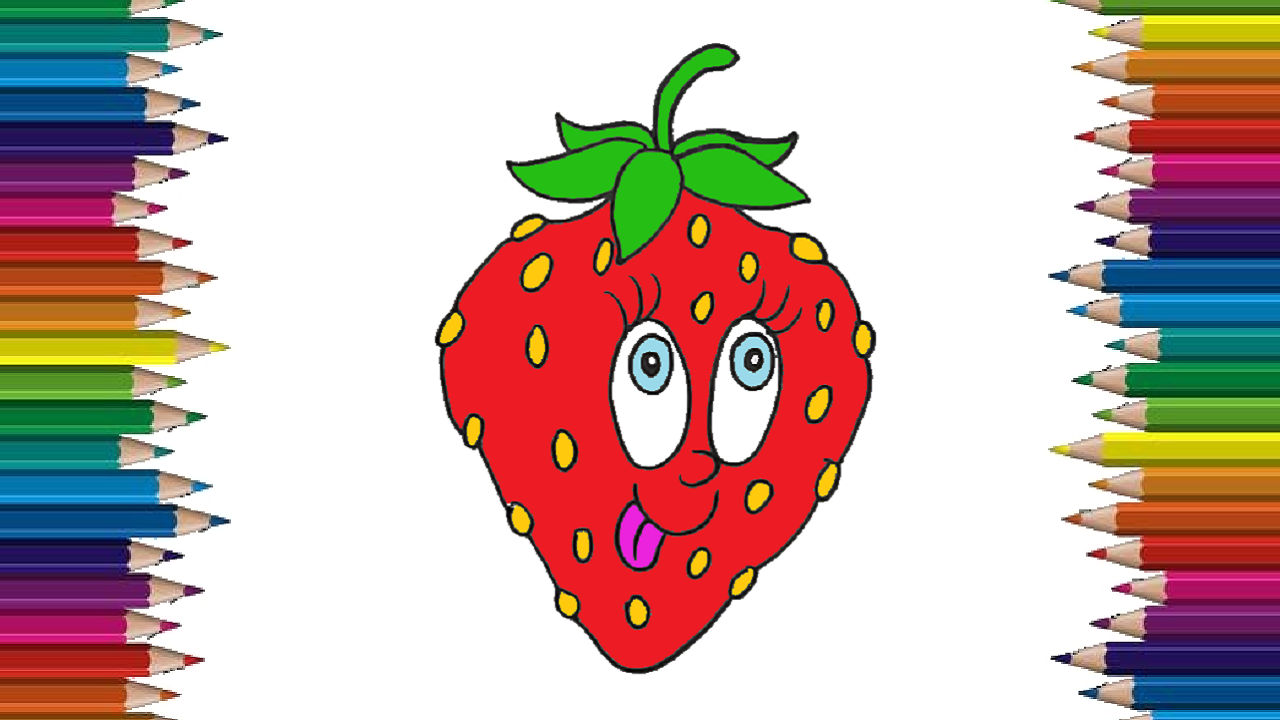 1280x720 How To Draw A Strawberry Cute And Easy Step - Cute Strawberry Drawing