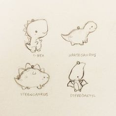 236x236 Cute Little Cartoon Dinosaur Babies For Children, Hand Drawn - Cute T Rex Drawing