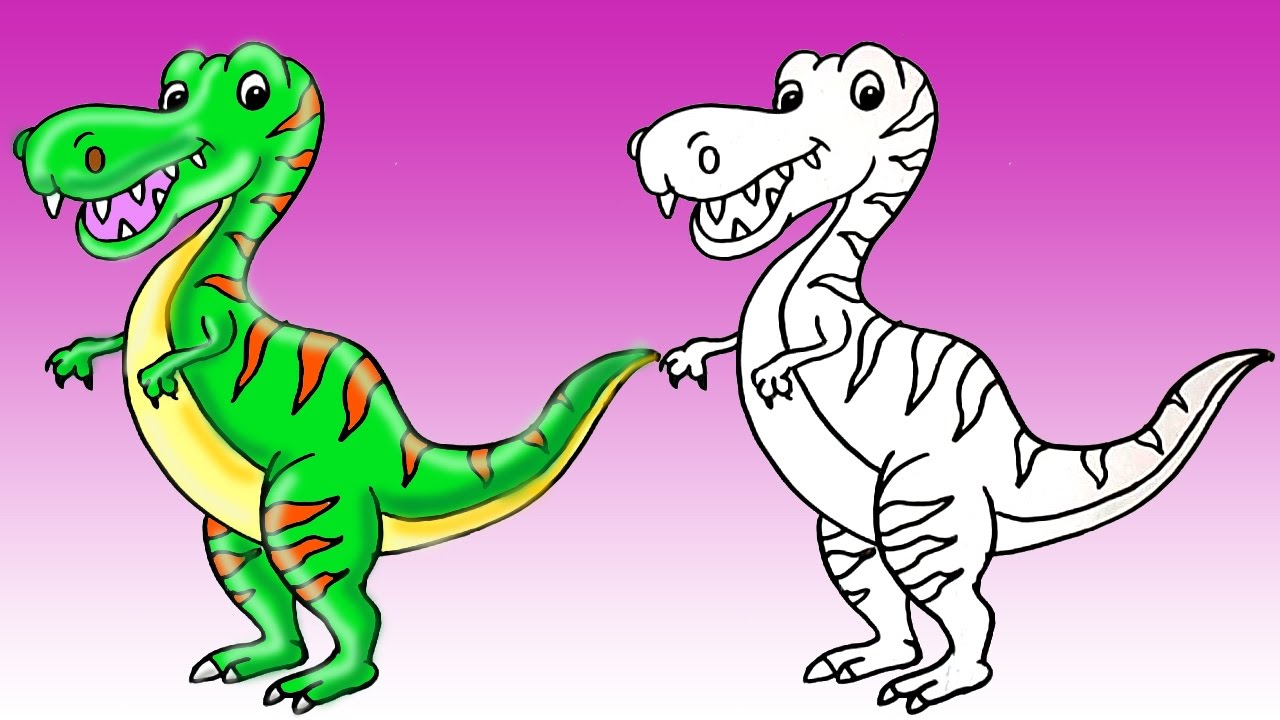1280x720 How To Draw A Dinosaur T Rex Cute Step - Cute T Rex Drawing