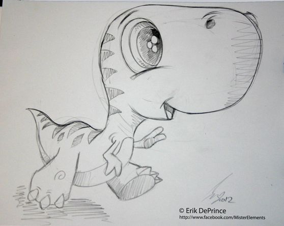558x444 Cute Dinosaur Drawing - Cute T Rex Drawing