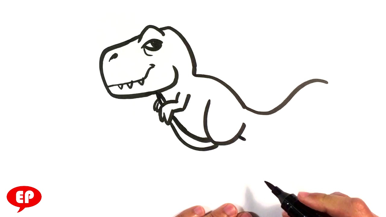 1280x720 cartoon t rex drawing and how to draw a t rex - Cute T Rex Drawing