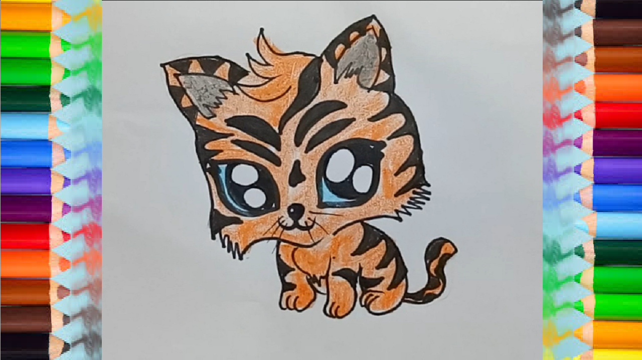 1280x718 How To Draw A Cute Cartoon Tiger - Cute Tiger Drawing