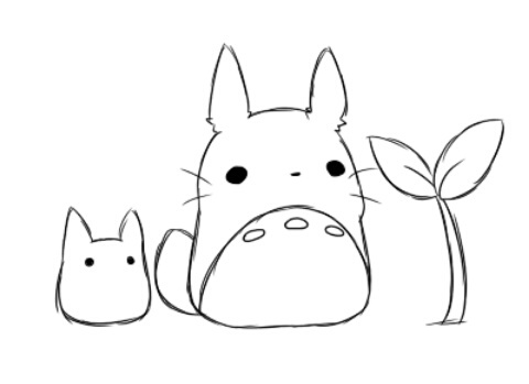 480x349 totoro shared - Cute Totoro Drawing