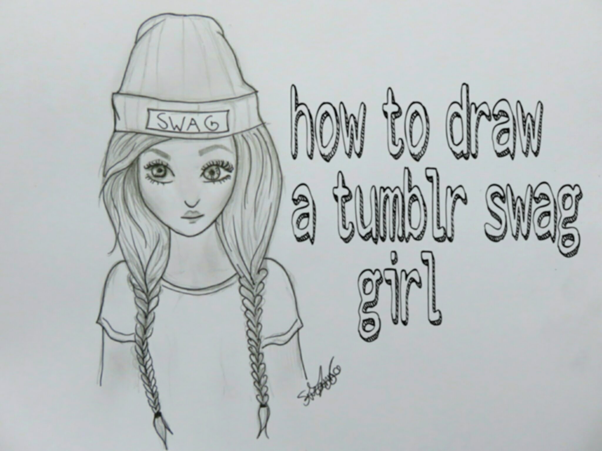 2048x1536 Cute Drawing Ideas For Girls How To Draw A Swag Girl Tumblr - Cute Tumblr Drawings