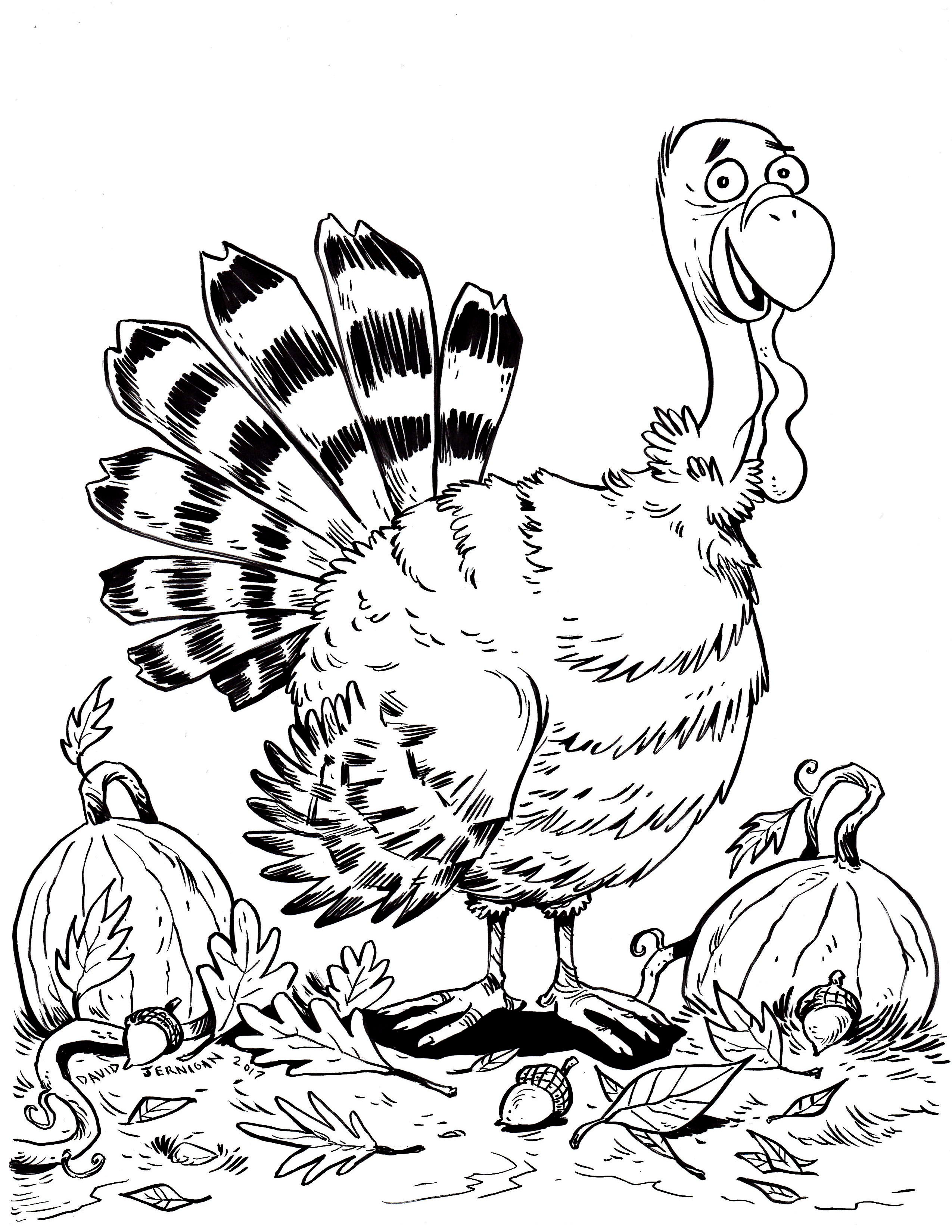2550x3300 Cute Turkey Drawing Sketcharound - Cute Turkey Drawing