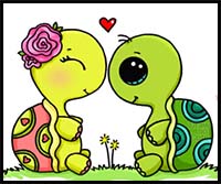 200x167 How To Draw Cartoon Turtles And Tortoises Realistic Turtles - Cute Turtle Drawing