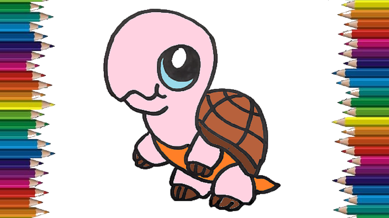 1280x720 How To Draw A Cute Turtle Step - Cute Turtle Drawing