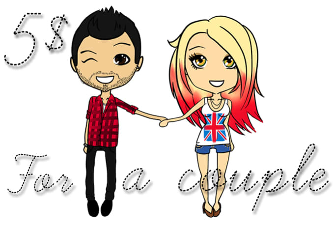 680x458 Draw A Cute Valentine Day Chibi Couple For You - Cute Valentines Drawings