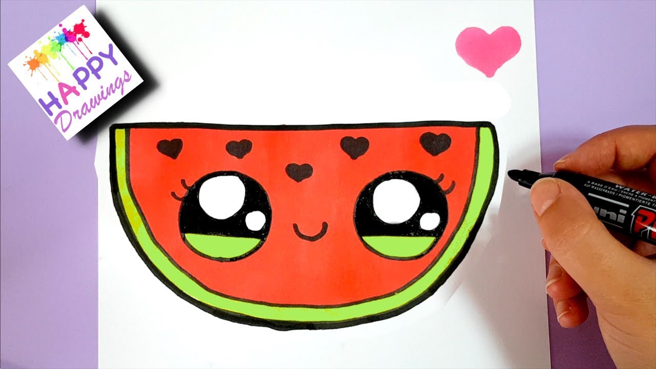 Cute Watermelon Drawing at Explore collection of