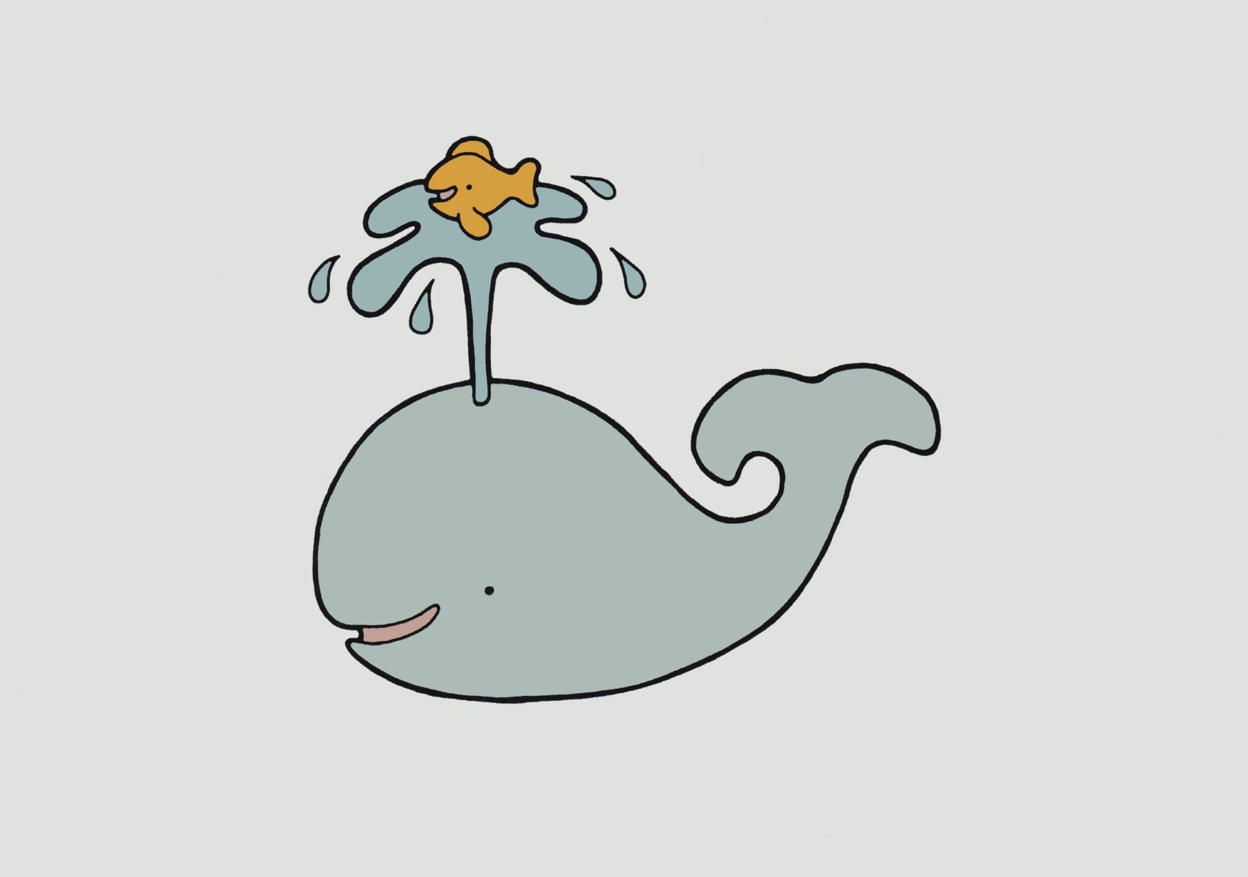 Cute Cartoon Whale Drawing