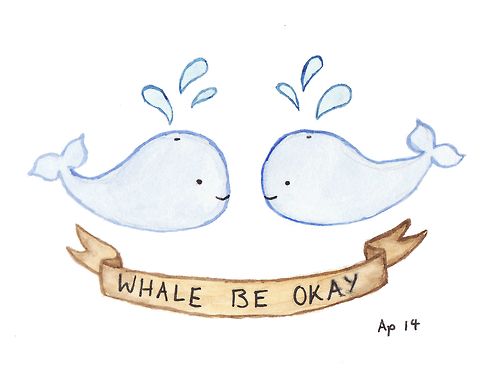 500x368 Drawing Art Cute Whale Watercolour Artists On Tumblr Landsofblue - Cute Whale Drawing