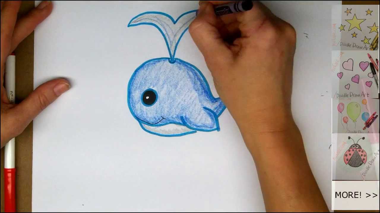 1280x720 Drawing How To Draw A Cute Cartoon Whale - Cute Whale Drawing