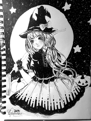 320x427 Cute Witch For Inktober - Cute Witch Drawing