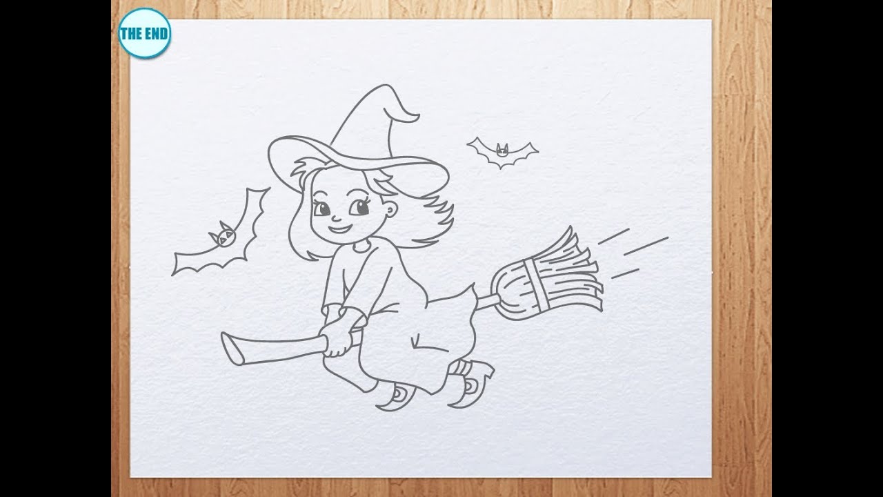 1280x720 How To Draw A Cute Witch - Cute Witch Drawing