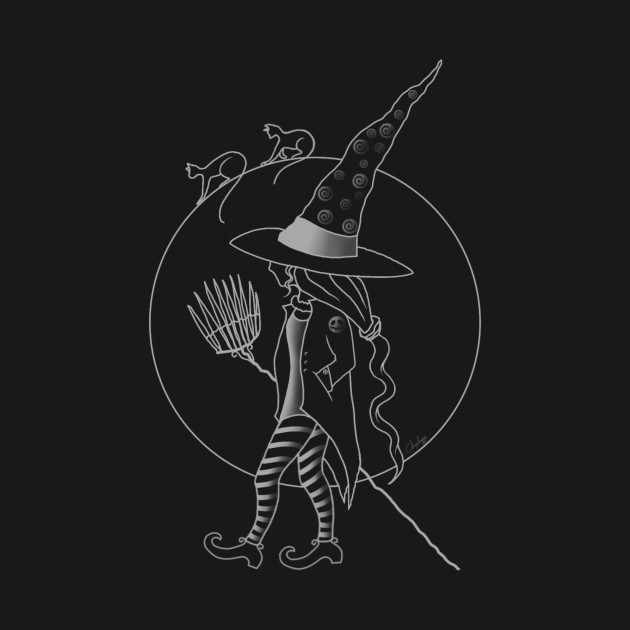 630x630 Cute Witch And Cats Drawing - Cute Witch Drawing