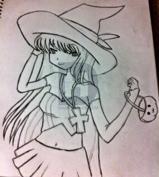 666x741 Cute Witch Drawing - Cute Witch Drawing