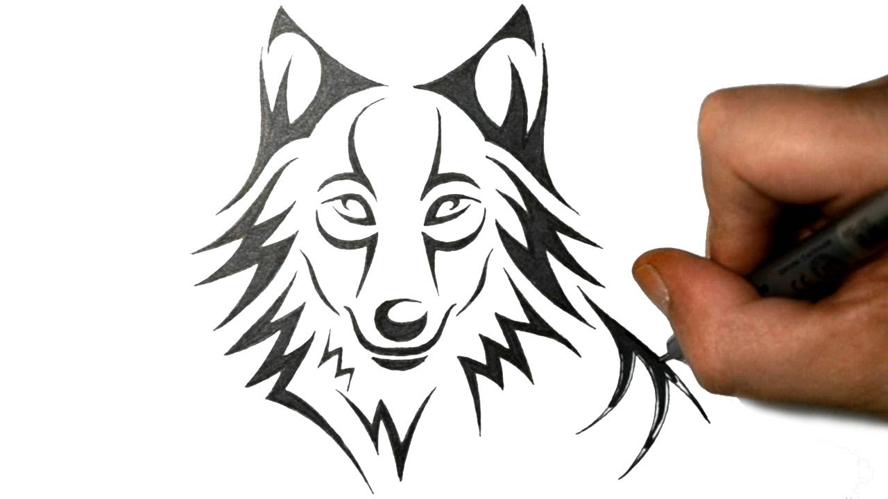 1280x720 How To Draw A Cute Wolf In A Tribal Style - Cute Wolf Drawings