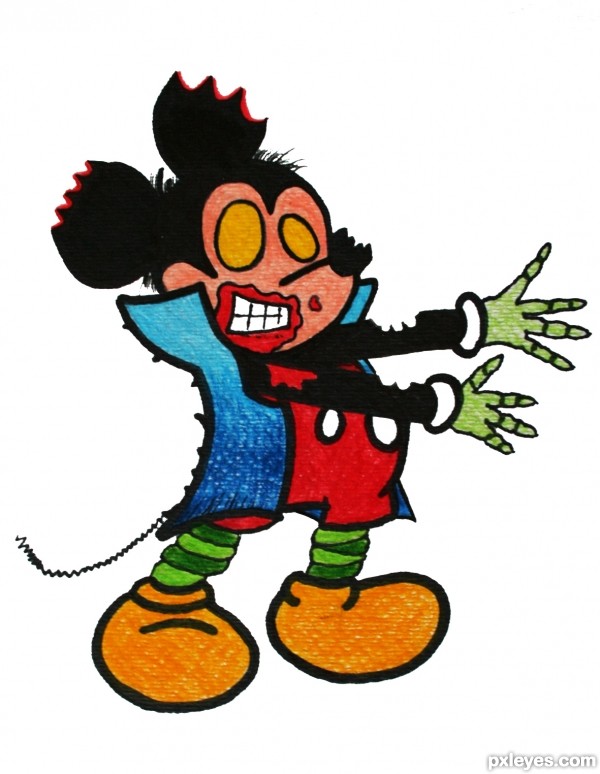 600x774 Mickey As A Zombie! Picture - Cute Zombie Drawing