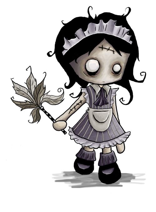 500x681 Zombie Maid How Cute Is That She's Very Good - Cute Zombie Drawing