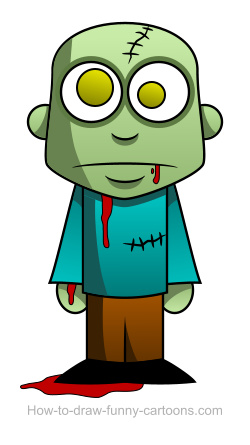 250x445 Zombie Drawings - Cute Zombie Drawing