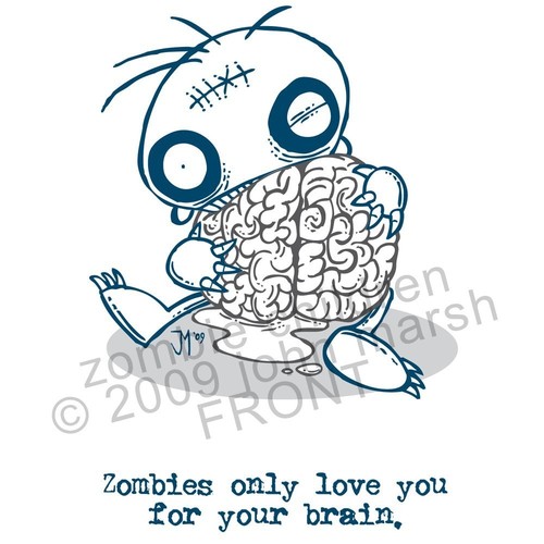 500x500 Cute Zombie Love - Cute Zombie Drawing