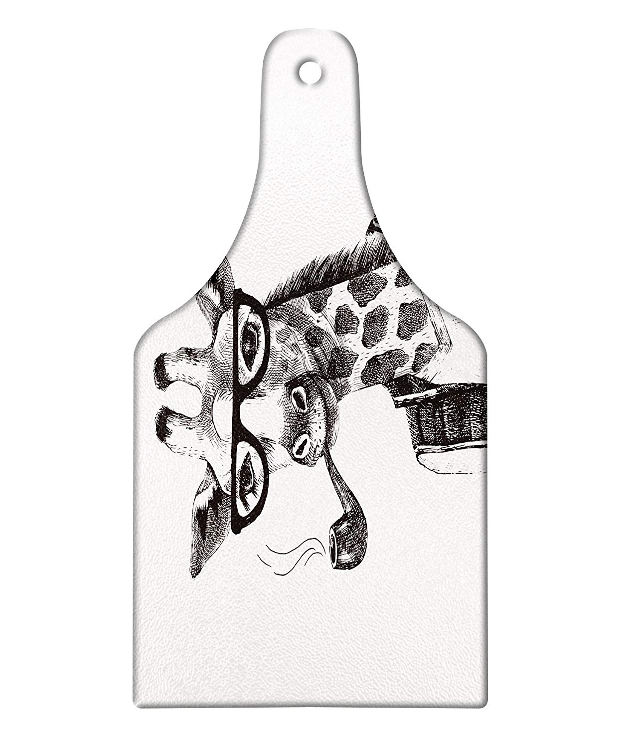 1252x1500 lunarable quirky cutting board, giraffe smoking pipe - Cutting Board Drawing