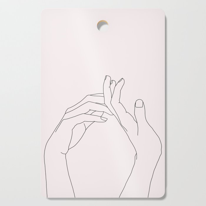 700x700 Hands Line Drawing Illustration - Cutting Board Drawing
