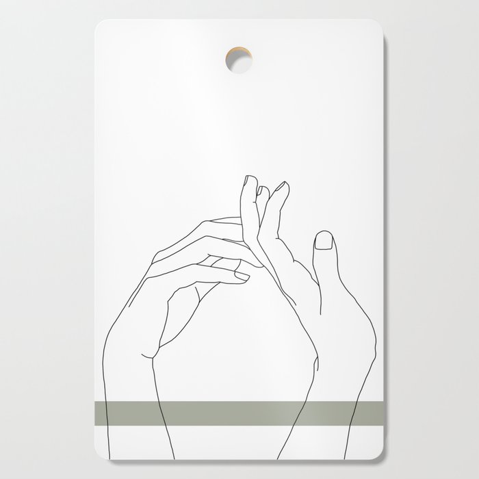 700x700 Hands Line Drawing Illustration - Cutting Board Drawing