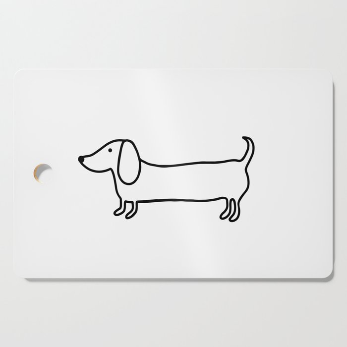 700x700 Simple Dachshund Black Drawing Cutting Board - Cutting Board Drawing