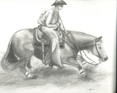500x398 Cutting Horse Wip Xp From Animalswildlife - Cutting Horse Drawings