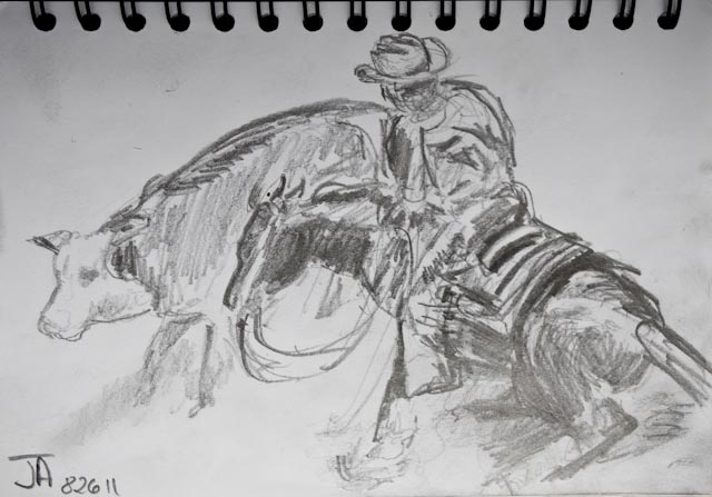 640x447 Photography And Art Of Jim Arnold - Cutting Horse Drawings