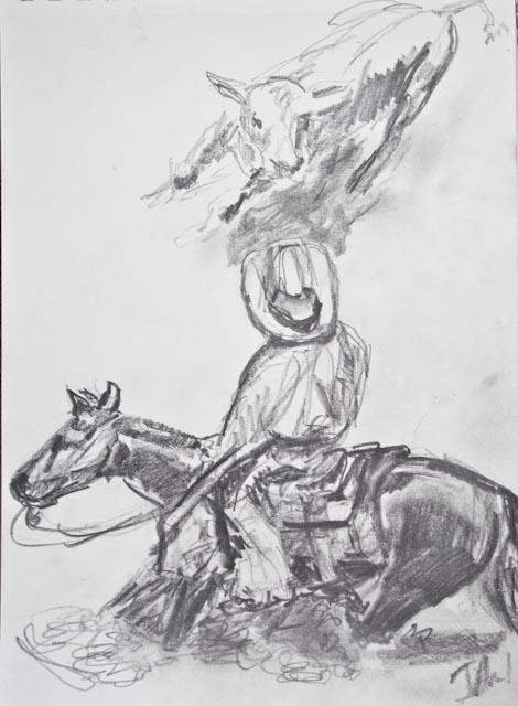 470x640 Photography And Art Of Jim Arnold Cutting Horse Drawings - Cutting Horse Drawings